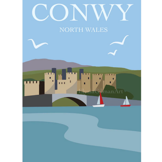 Conwy Art Print by Elysia Gilman – A4 Signed Print from a North Wales Artist