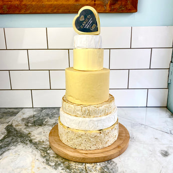 60-Guest Tiered Cheese Wedding Tower Cake. Artisan Cheese Cake for Weddings