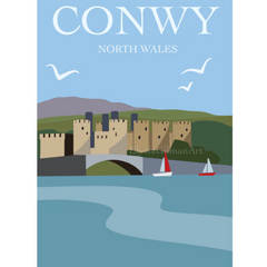 Conwy Art Print by Elysia Gilman – A4 Signed Print from a North Wales Artist