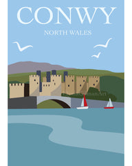 Conwy Art Print by Elysia Gilman – A4 Signed Print from a North Wales Artist