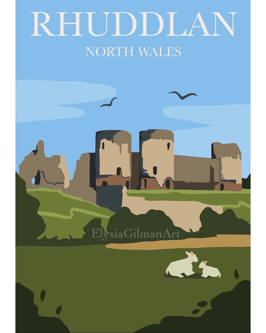 Art of Rhuddlan Castle Print by Elysia Gilman